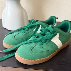 Kids Green Sneakers with White Accent